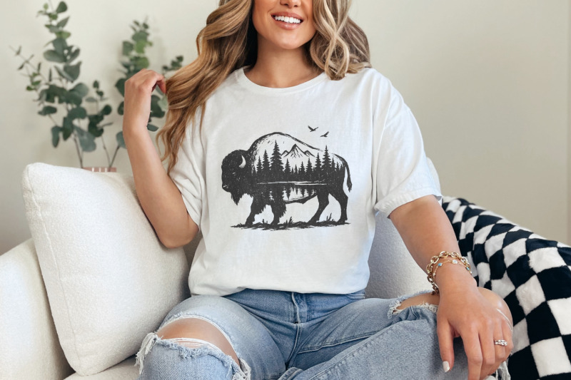 bison-double-exposure-png-nature-mountain-forest-wildlife-rustic-buf