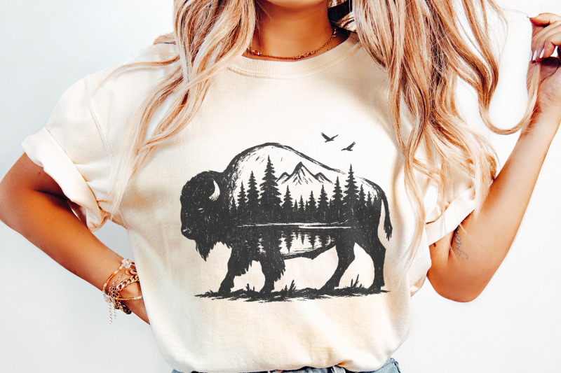 bison-double-exposure-png-nature-mountain-forest-wildlife-rustic-buf