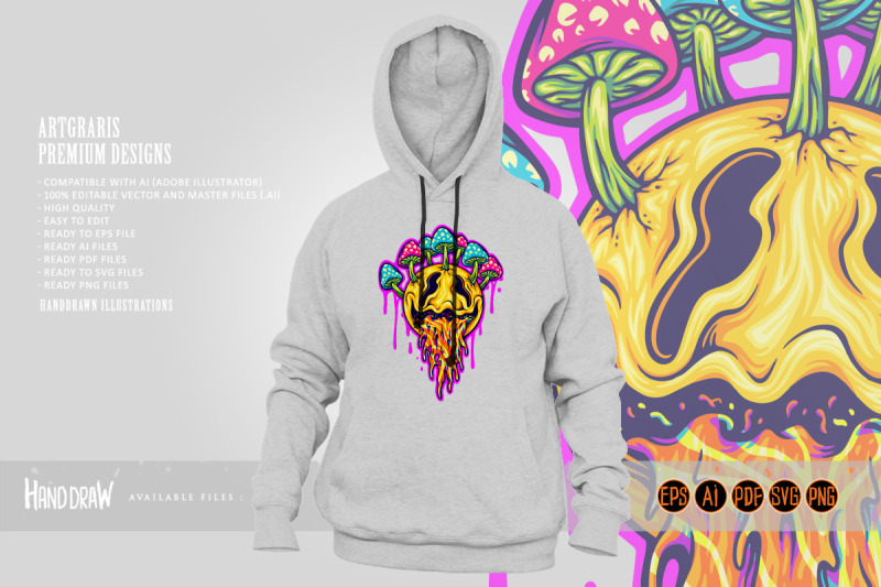 vibrant-psychedelic-smiling-face-with-mushrooms-and-liquid-drips