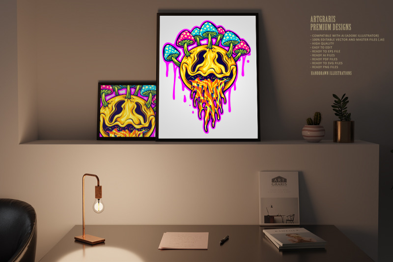 vibrant-psychedelic-smiling-face-with-mushrooms-and-liquid-drips