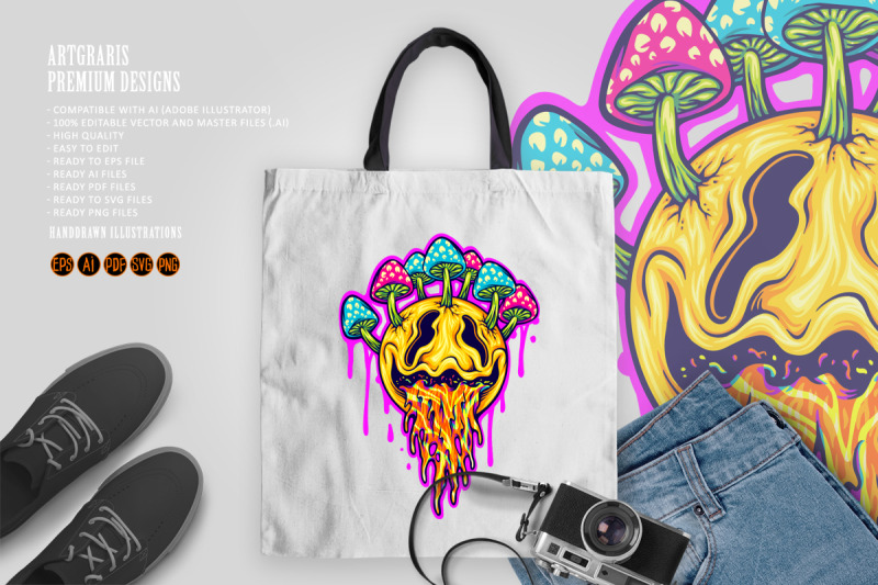 vibrant-psychedelic-smiling-face-with-mushrooms-and-liquid-drips