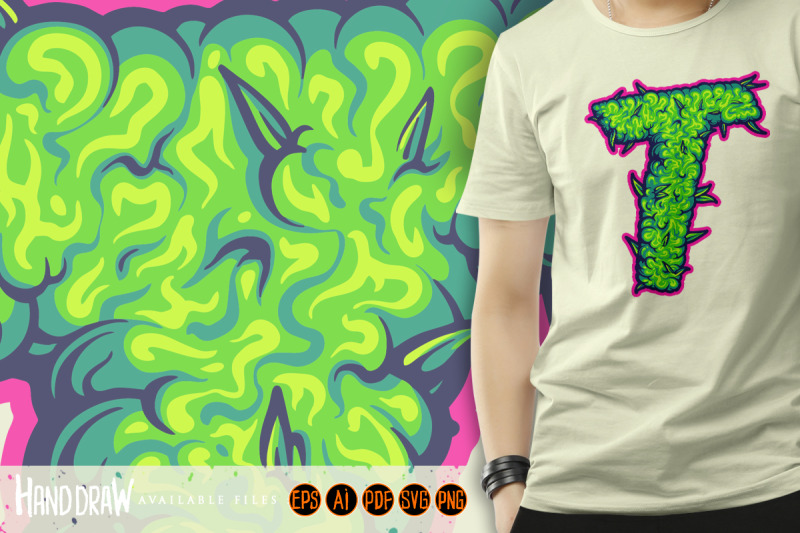 green-t-letter-with-marijuana-leaf-design