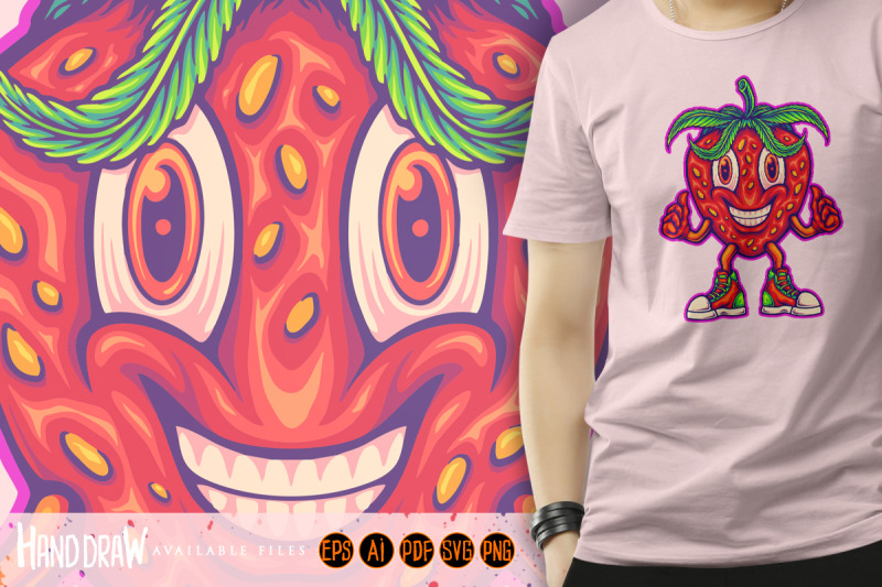 happy-strawberry-weed-straint-mascot