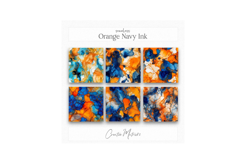 orange-navy-alcohol-ink-seamless-textures-digital-paper