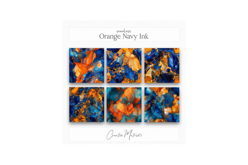 orange-navy-alcohol-ink-seamless-textures-digital-paper