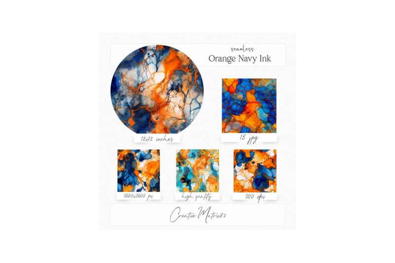 orange-navy-alcohol-ink-seamless-textures-digital-paper