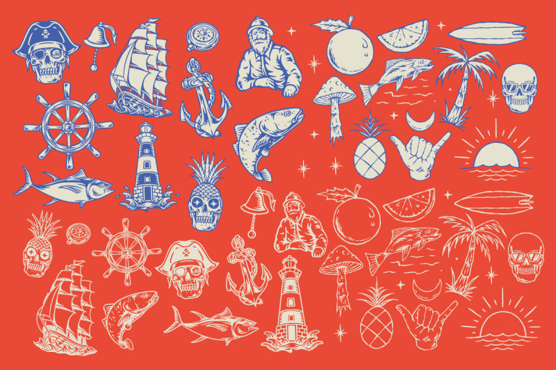 summer-sea-amp-sailor-vintage-adventure-illustration-set