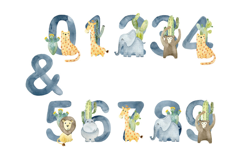 watercolor-alphabet-with-animals