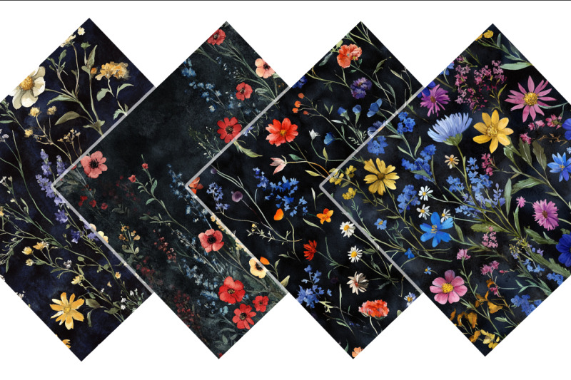 gothic-floral-digital-paper-bundl