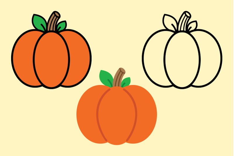 simple-autumn-orange-pumpkin-clip-art-set