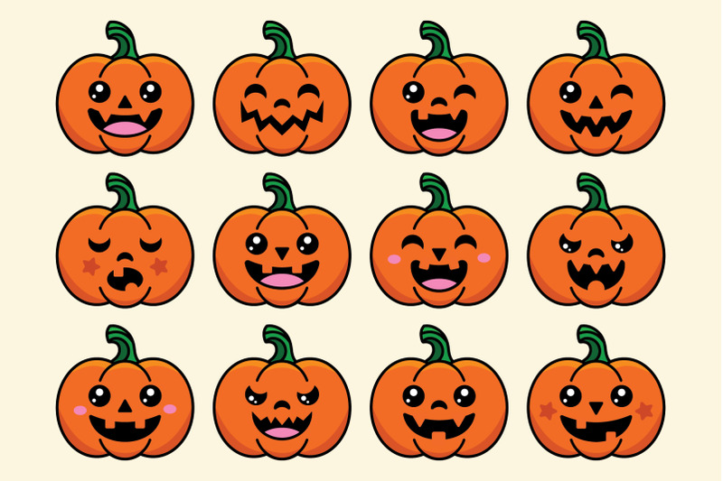 happy-orange-pumpkin-jack-olantern-clip-art-set