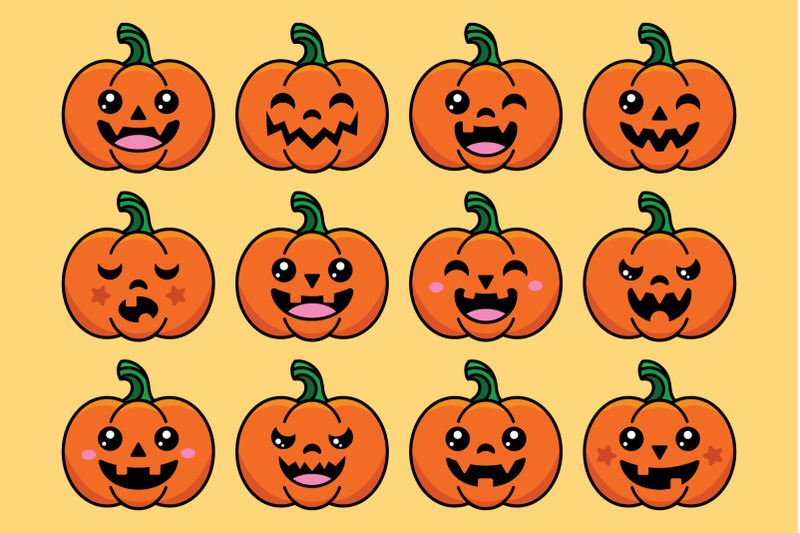 happy-orange-pumpkin-jack-olantern-clip-art-set