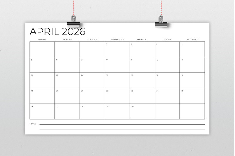 2026-8-5-x-14-inch-thin-sans-serif-calendar-template