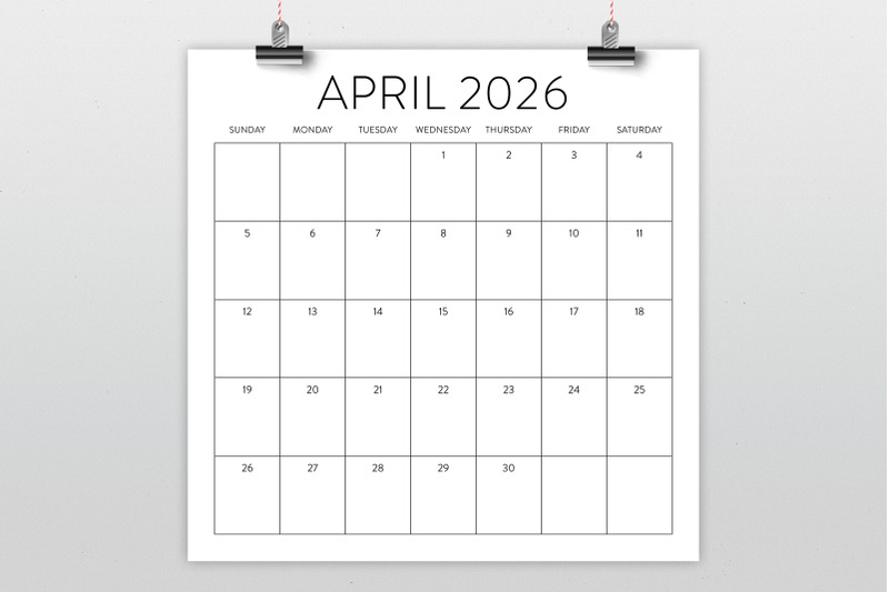 2026-square-12x12-inch-sans-serif-calendar-template