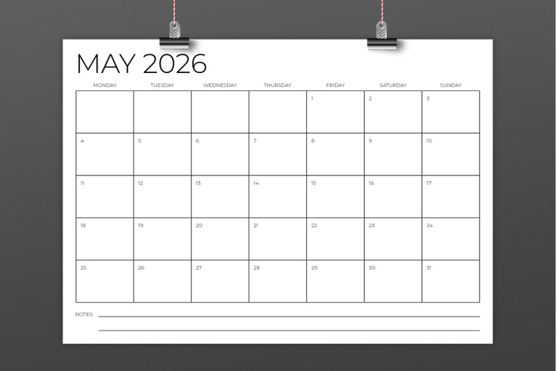 2026-a4-sans-serif-mon-sun-calendar