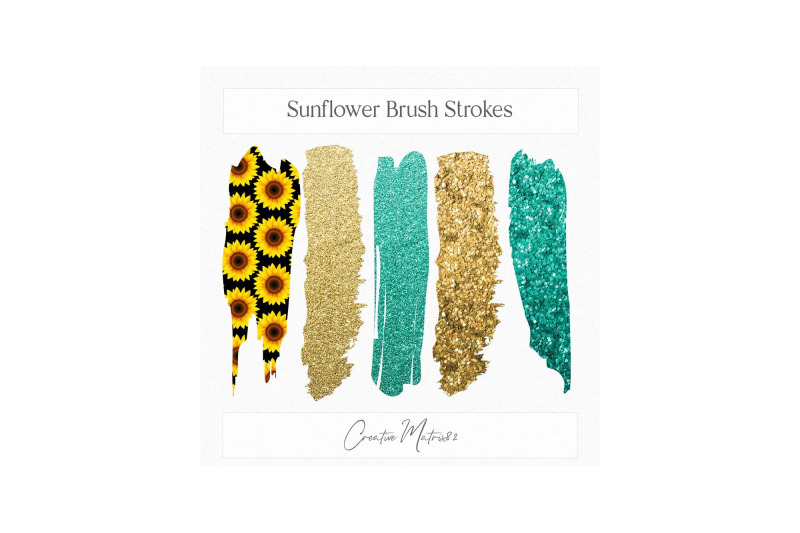 sunflower-brush-strokes-clipart-fall-summer-glitter-clip-art