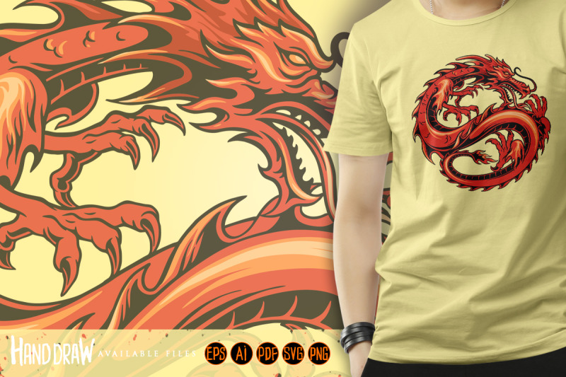retro-dragon-coiled-in-circular-layout