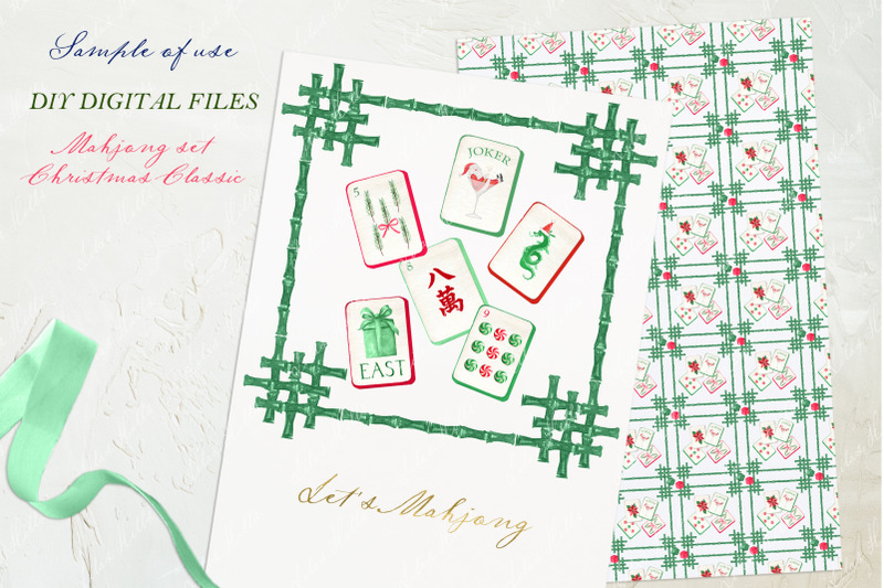 mahjong-christmas-classic-png-watercolor-diy