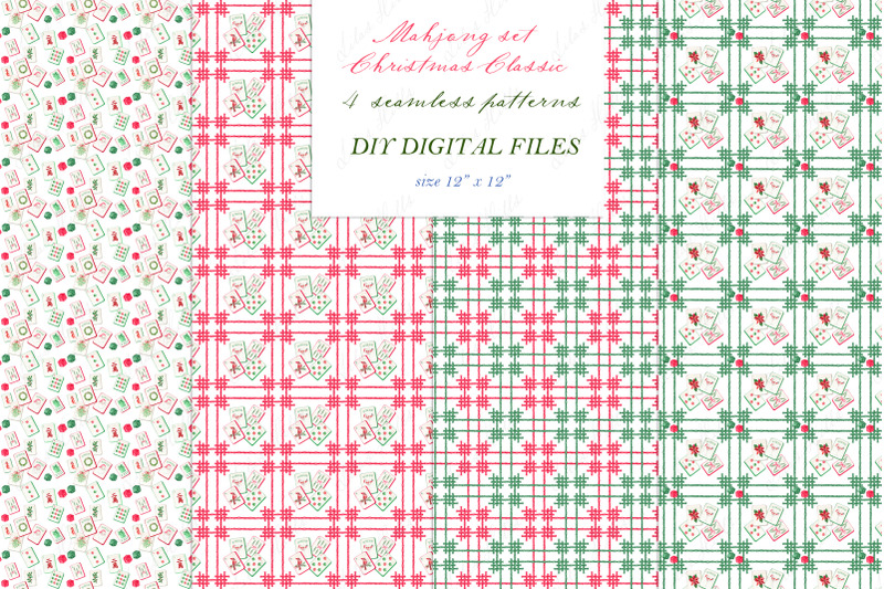 mahjong-christmas-classic-png-watercolor-diy
