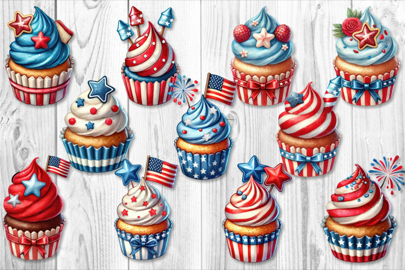 35-patriotic-watercolor-cupcake-set
