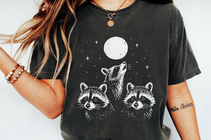 moonlit-raccoon-trio-png-woodland-animal-png-forest-animal-png-hand
