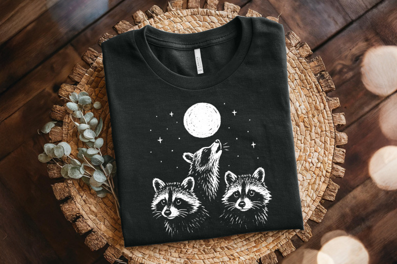 moonlit-raccoon-trio-png-woodland-animal-png-forest-animal-png-hand