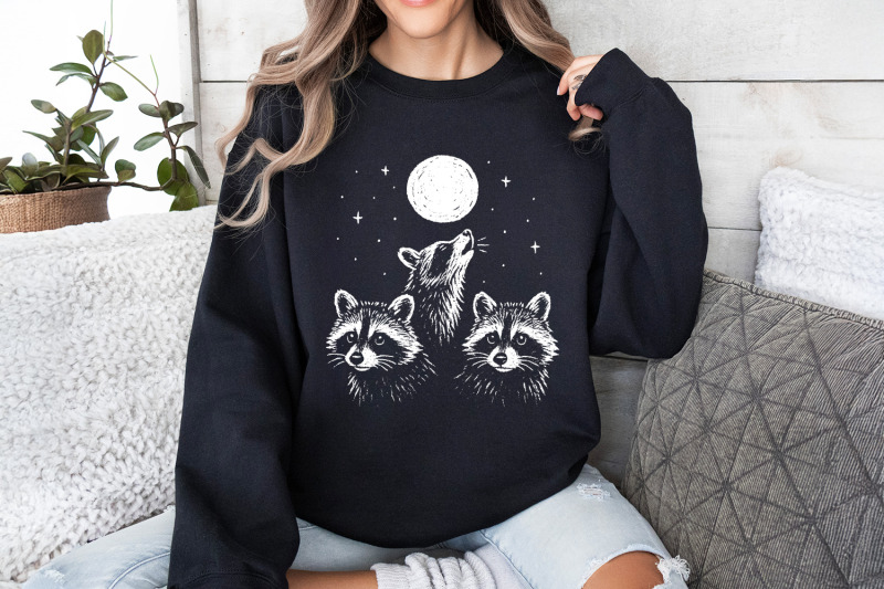 moonlit-raccoon-trio-png-woodland-animal-png-forest-animal-png-hand