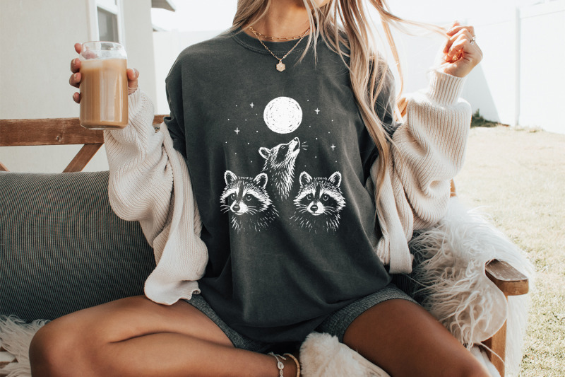 moonlit-raccoon-trio-png-woodland-animal-png-forest-animal-png-hand