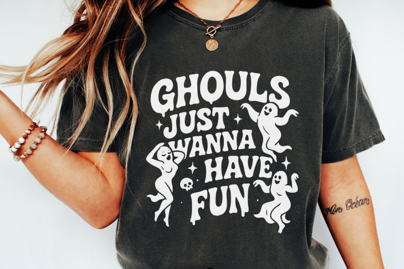 ghouls-just-wanna-have-fun-png-funny-halloween-png-ghost-retro-png