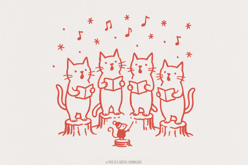 singing-cat-choir-png-whimsical-christmas-cat-carolers-clipart-cute