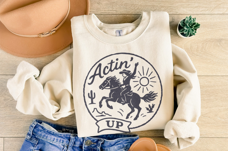 actin-039-up-png-cowgirl-horse-western-shirt-wild-west-rodeo-png-design