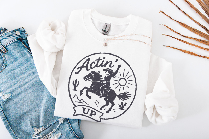 actin-039-up-png-cowgirl-horse-western-shirt-wild-west-rodeo-png-design