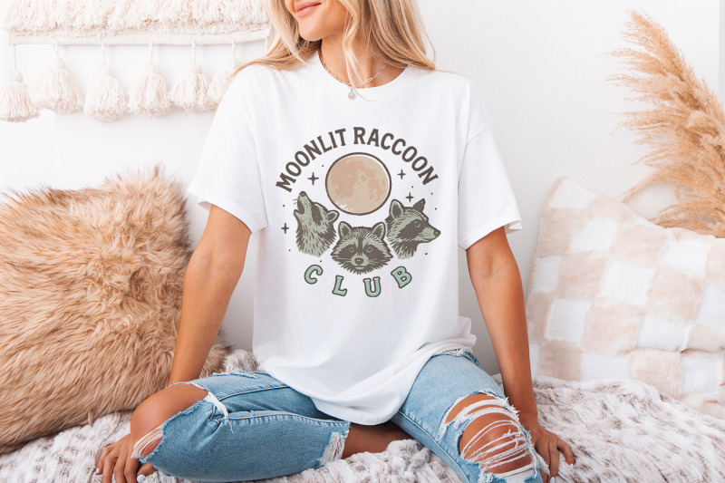 moonlit-raccoon-club-png-retro-raccoon-shirt-png-animal-night-moon-a