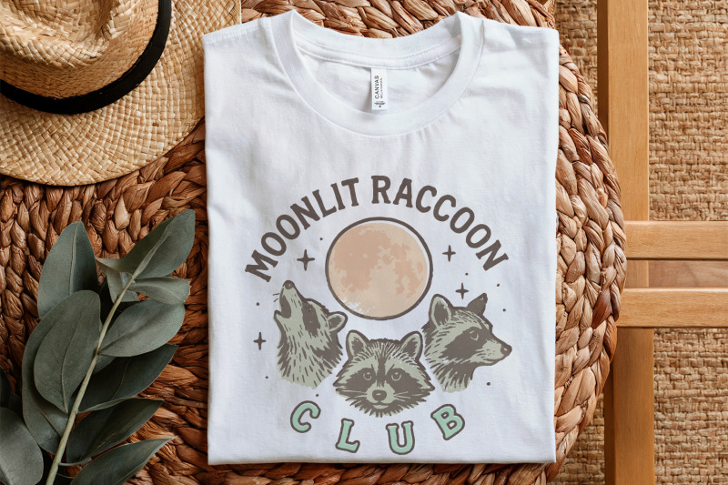 moonlit-raccoon-club-png-retro-raccoon-shirt-png-animal-night-moon-a