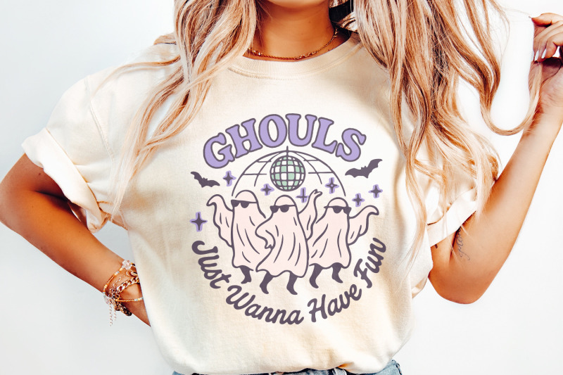 ghouls-just-wanna-have-fun-png-halloween-png-cute-ghosts-retro-paste