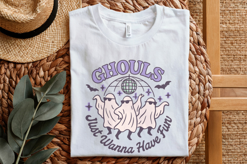 ghouls-just-wanna-have-fun-png-halloween-png-cute-ghosts-retro-paste