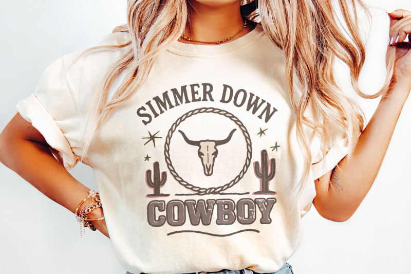 simmer-down-cowboy-png-longhorn-western-png-tee-design-retro-desert