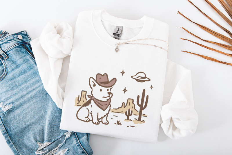 retro-corgi-cowboy-in-desert-cute-dog-with-bandana-ufo-western-scene