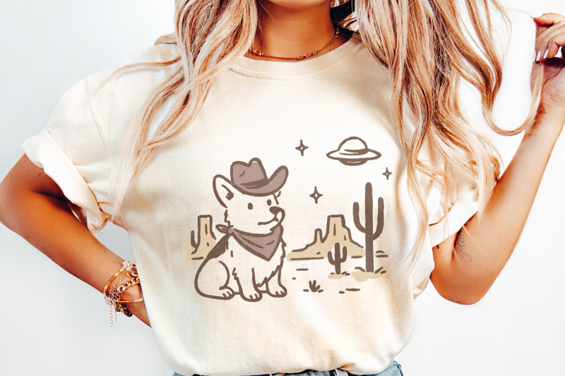 retro-corgi-cowboy-in-desert-cute-dog-with-bandana-ufo-western-scene