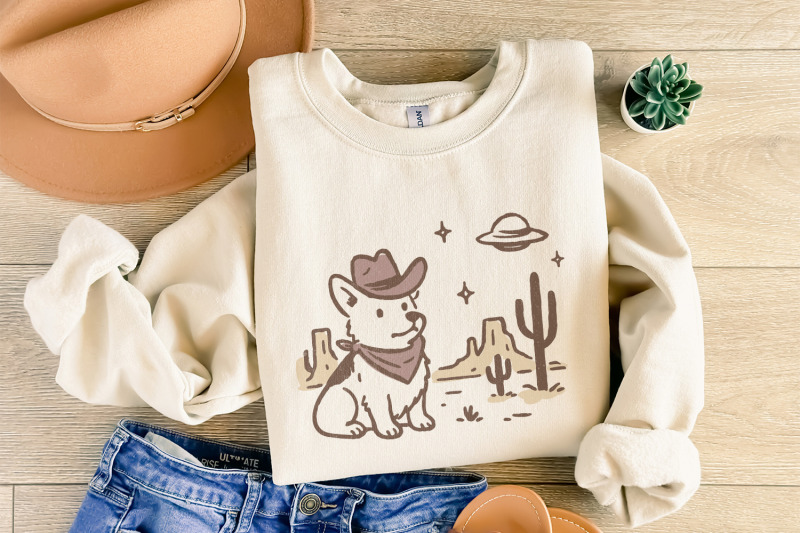 retro-corgi-cowboy-in-desert-cute-dog-with-bandana-ufo-western-scene