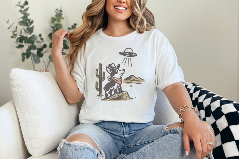 retro-cowboy-dog-and-ufo-encounter-png-western-corgi-desert-funny-spa