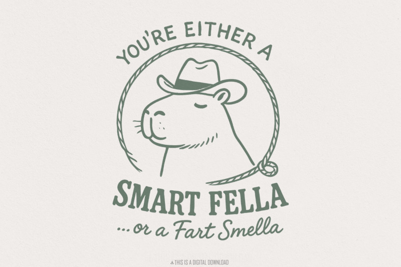 smart-fella-or-a-fart-smella-capybara-t-shirt-png-funny-cowboy-png-do