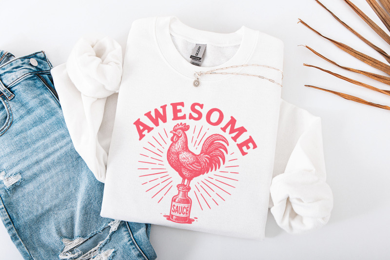awesome-sauce-png-retro-rooster-shirt-funny-chicken-sublimation-dig
