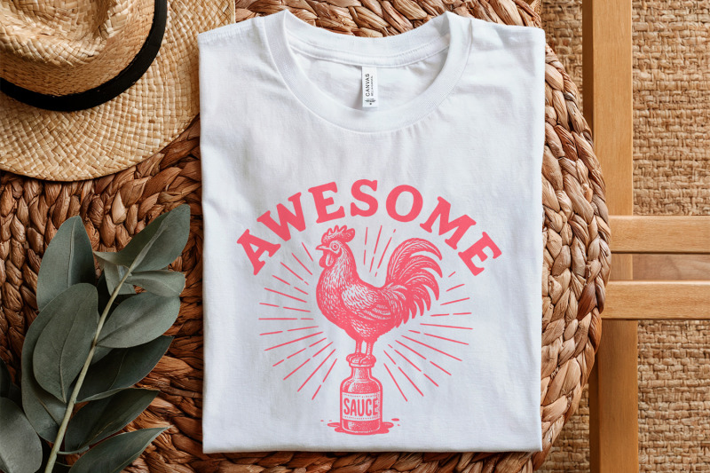 awesome-sauce-png-retro-rooster-shirt-funny-chicken-sublimation-dig