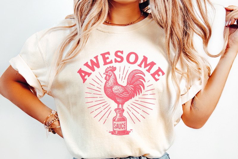 awesome-sauce-png-retro-rooster-shirt-funny-chicken-sublimation-dig