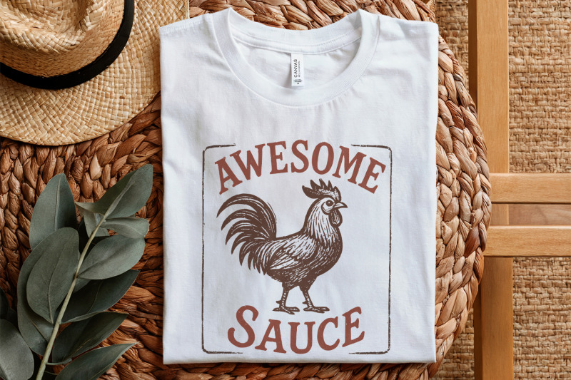 awesome-sauce-rooster-png-funny-farm-animal-png-retro-kitchen-art-pr