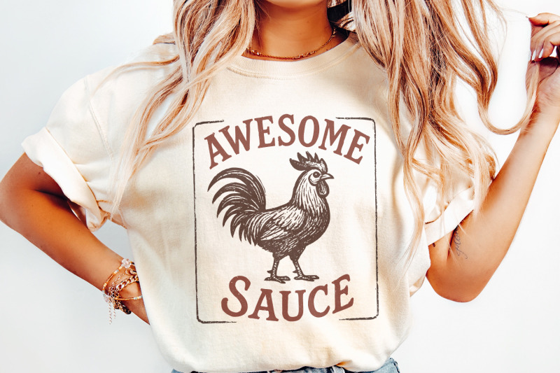 awesome-sauce-rooster-png-funny-farm-animal-png-retro-kitchen-art-pr