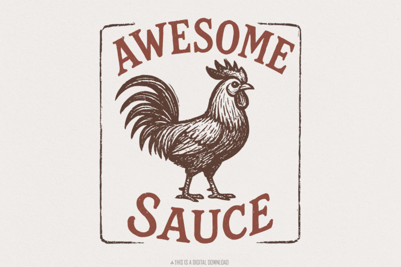 awesome-sauce-rooster-png-funny-farm-animal-png-retro-kitchen-art-pr