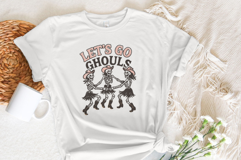 let-039-s-go-ghouls-png-dancing-skeleton-cowgirl-shirt-png-retro-western
