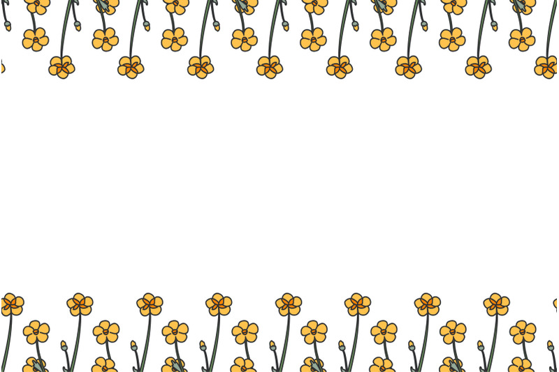 botanical-floral-horizontal-border-with-meadow-flowers-isolated-vector